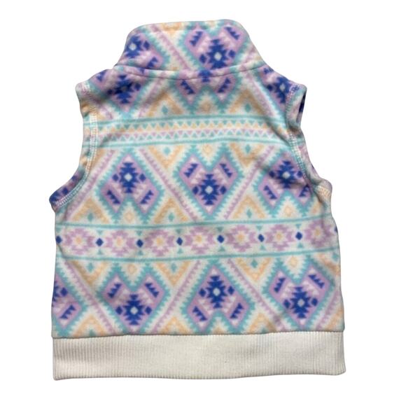 9 mth Girls Sherpa flannel vest zip front purple pink white Carter's Warm - Picture 2 of 6